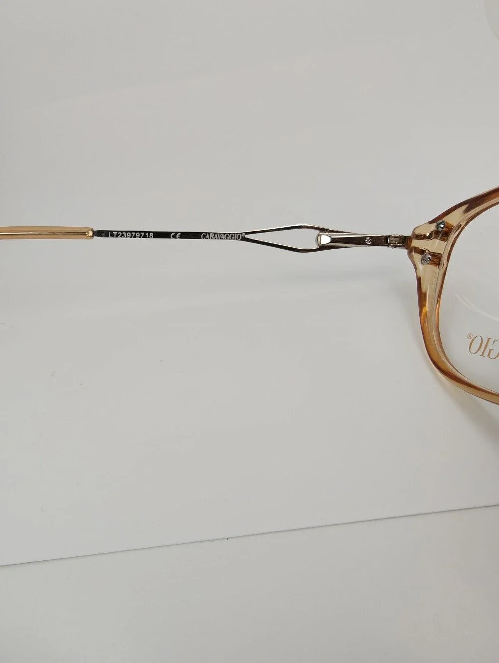 Caravaggio. Women's Light Brown Clear Frame Eyeglasses. Decor.